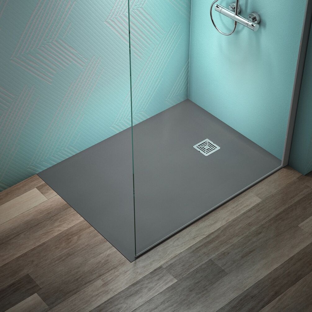 Lifestyle image of Ideal Standard Ultraflat S+ Concrete Grey 1200 x 900mm Stone Resin Shower Tray